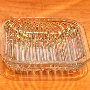 VILLEROY & BOCH Vintage Quadra Crystal Ribbed 5-1/2”-Square Candy/Nuts D…